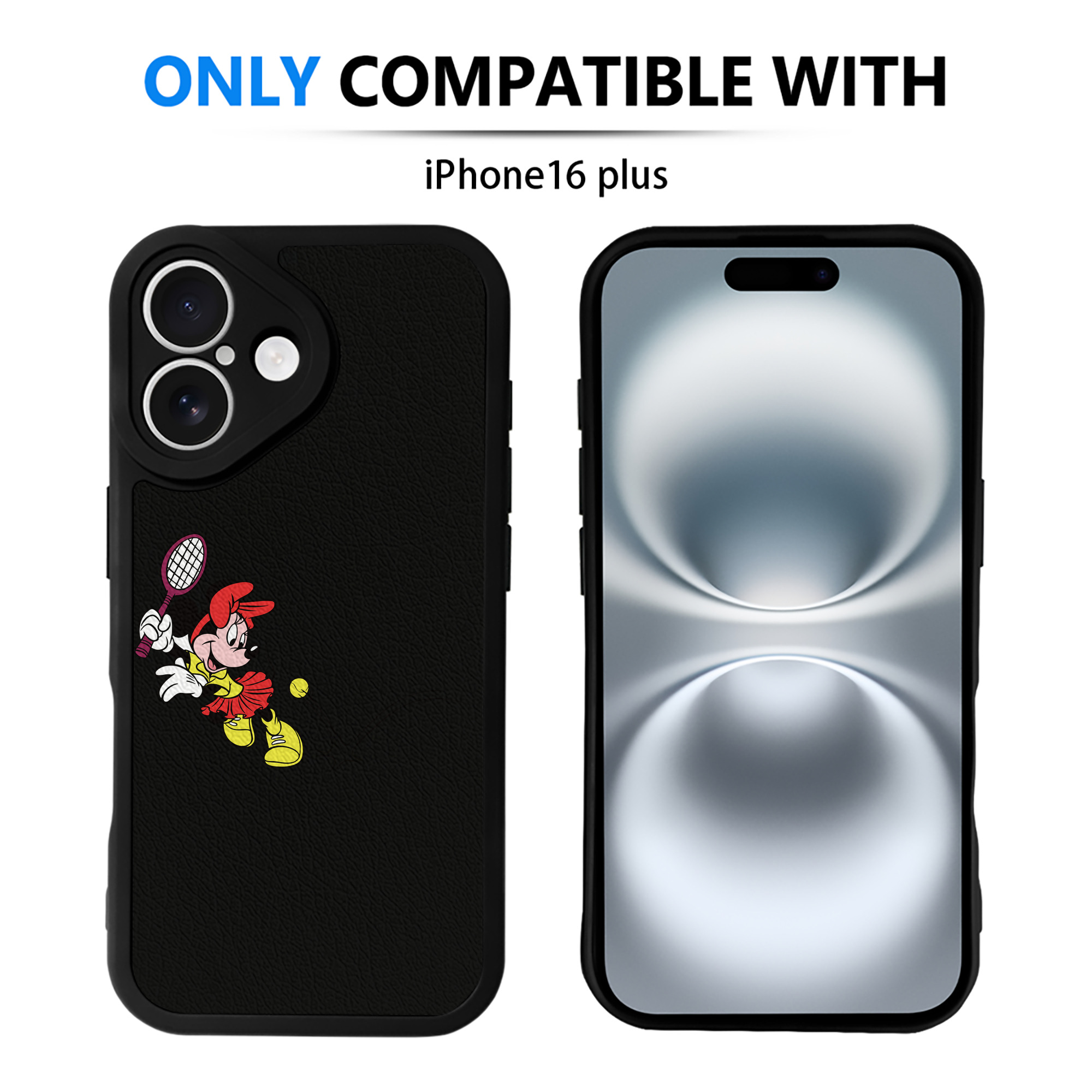 （画像用） ミッキーマウス Mickey Mouse 【iPhone 16シリーズ対応】シリコンスマホケース（レザー調） 材質：シリコン
